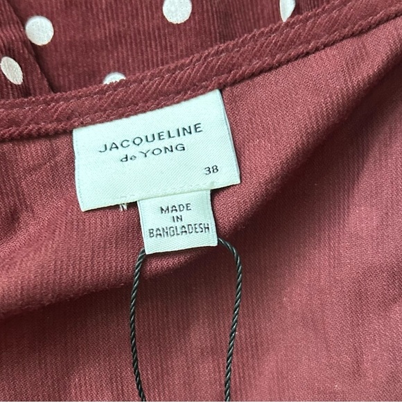 NWT Jacqueline de Yong Zurich Long Sleeve Corduroy Dress Sassafras Polka Dots 6 - Picture 10 of 10